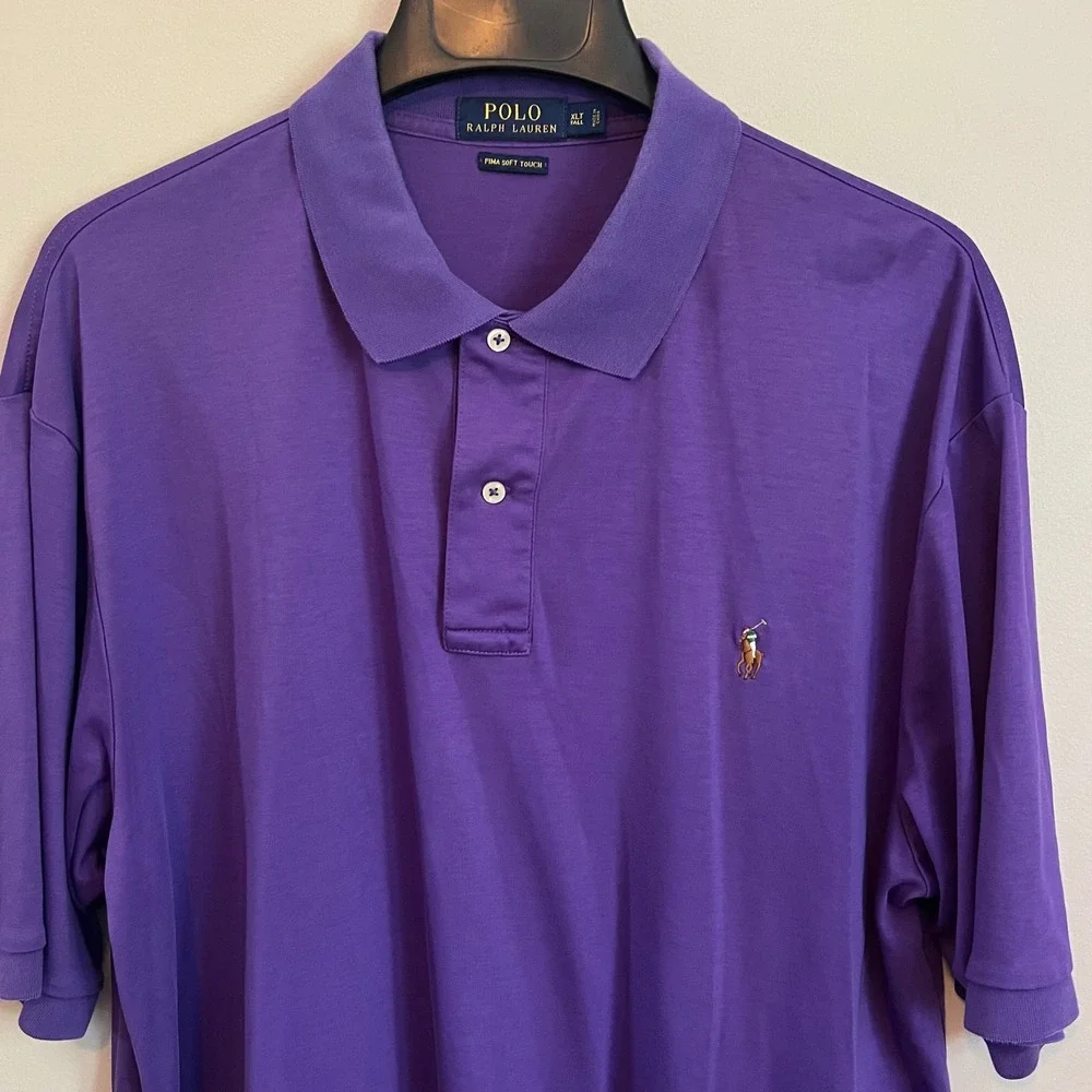 Polo Ralph Lauren Purple Pima Soft Touch Polo Shirt Mens XLT Extra Large Tall